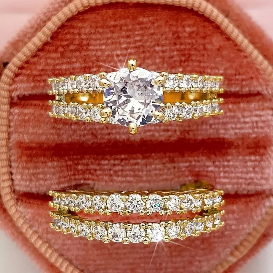 Elegant Cubic Zirconia Stackable Ring Set