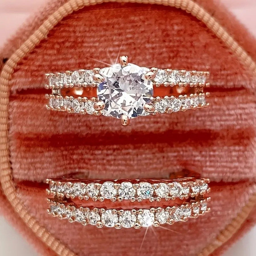 Elegant Cubic Zirconia Stackable Ring Set