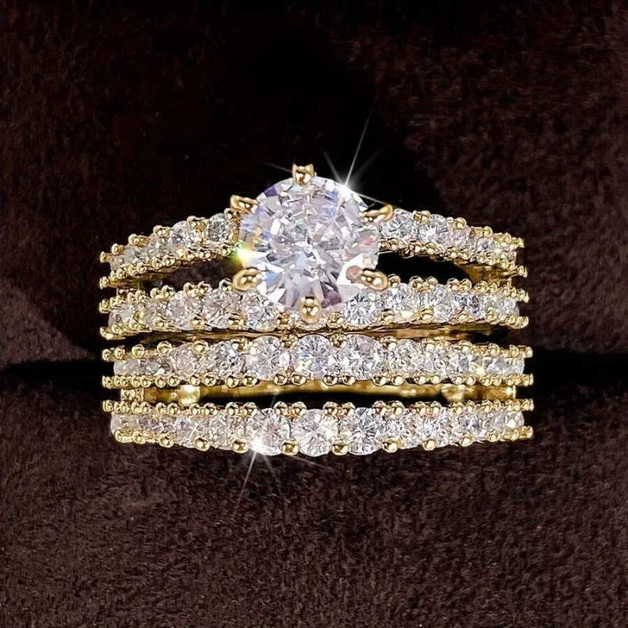 Elegant Cubic Zirconia Stackable Ring Set