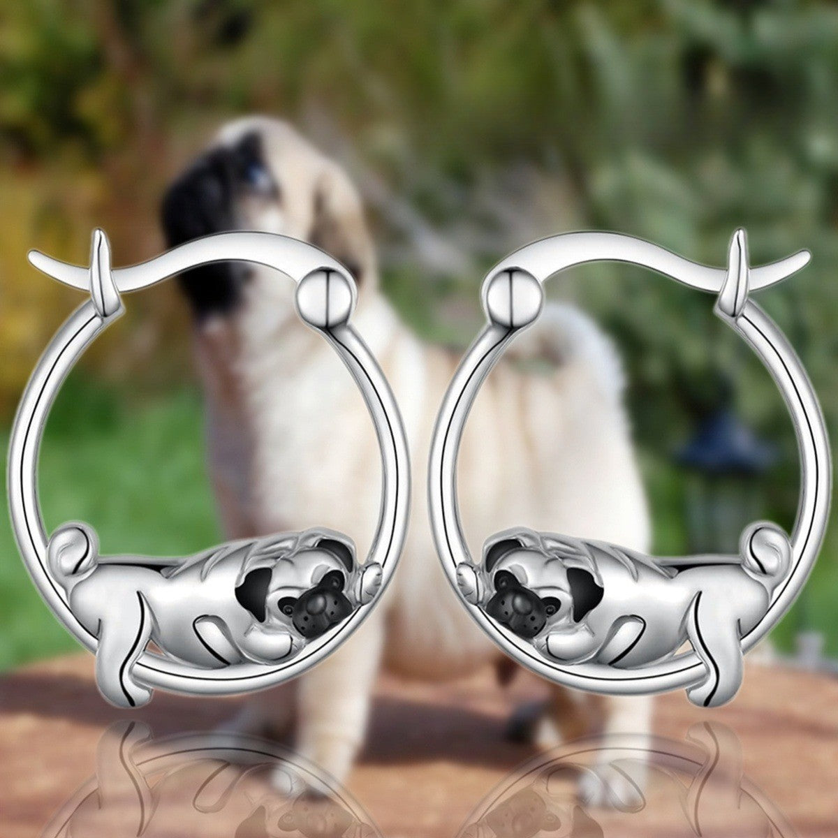 Cute Pug Hoop Earrings