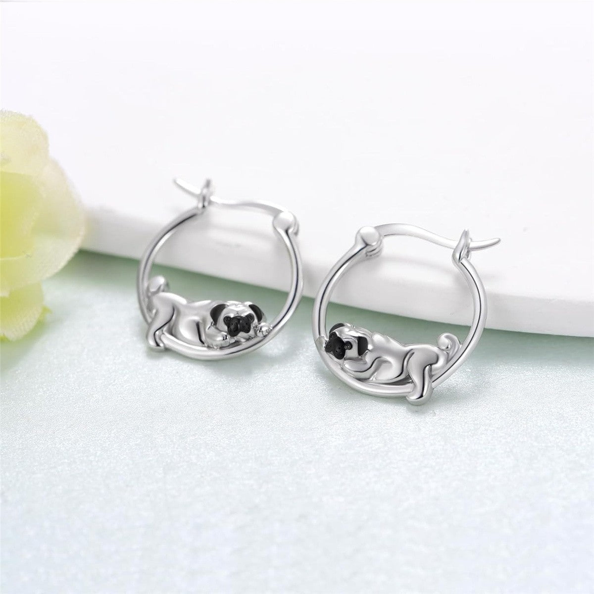 Cute Pug Hoop Earrings