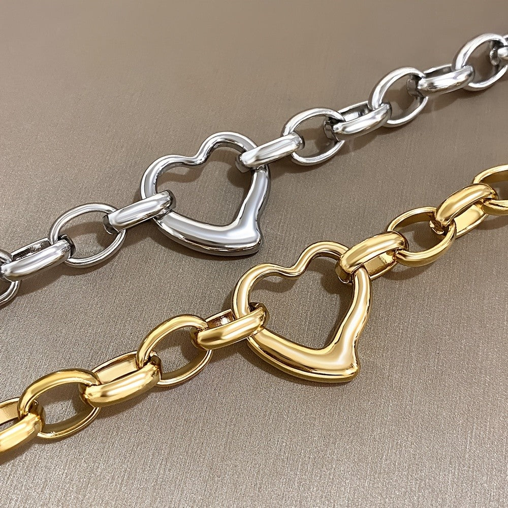 18k Classy Heart Link Bracelet