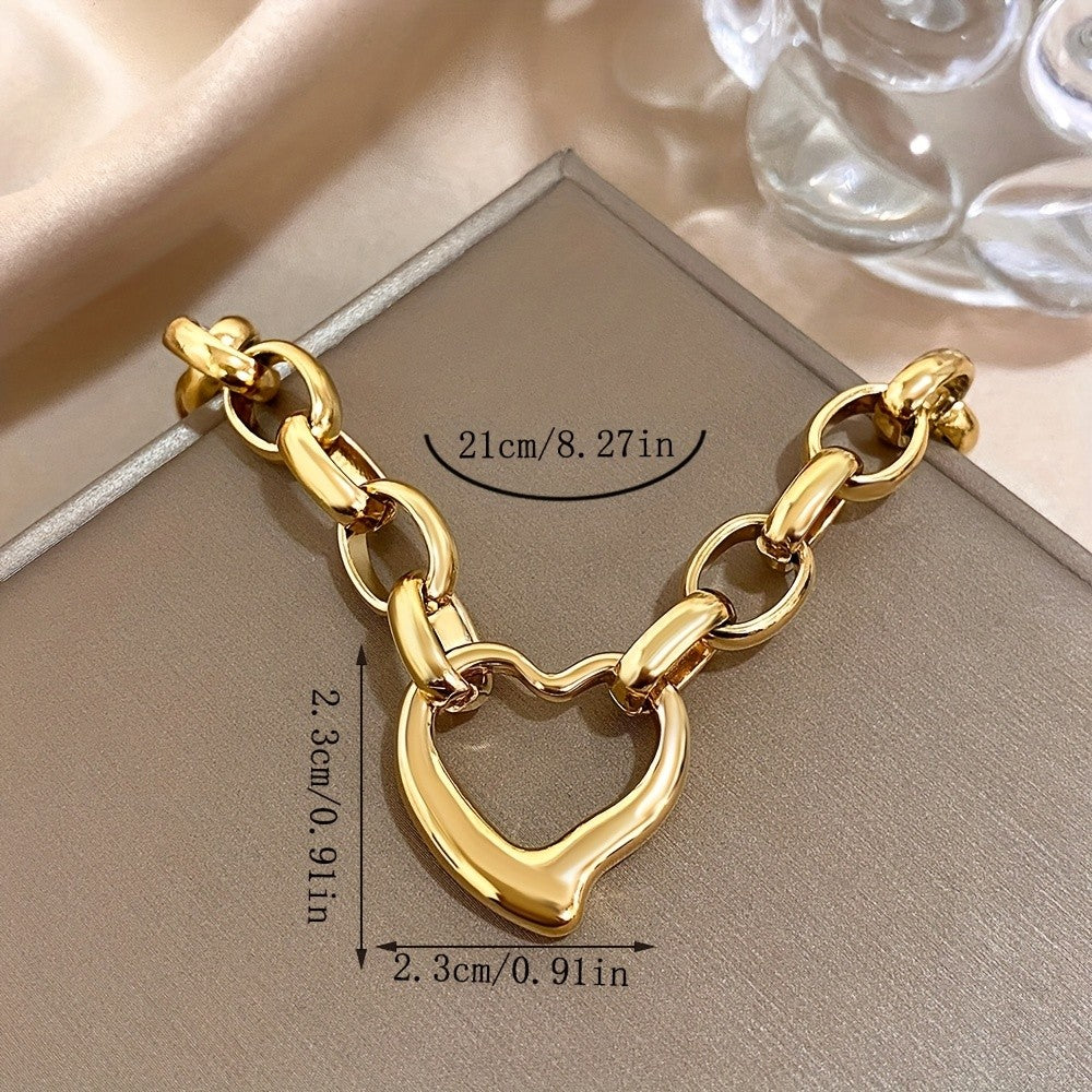 18k Classy Heart Link Bracelet
