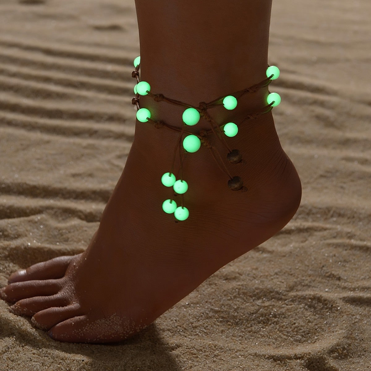 Boho Luminous Bead Braided Anklet