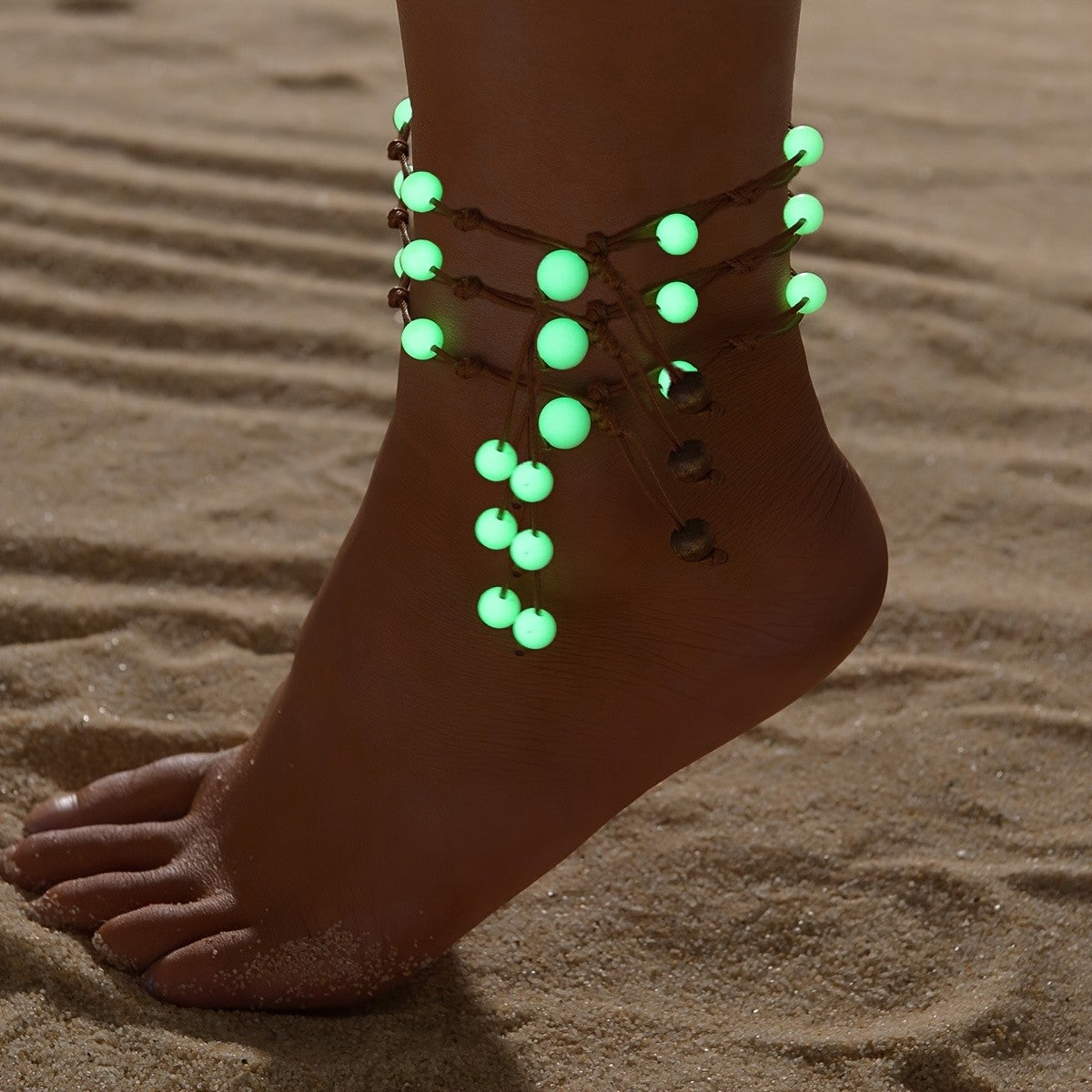Boho Luminous Bead Braided Anklet