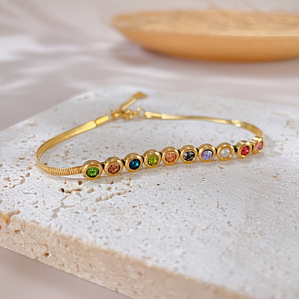 18k Classy Multi-Color CZ Bracelet