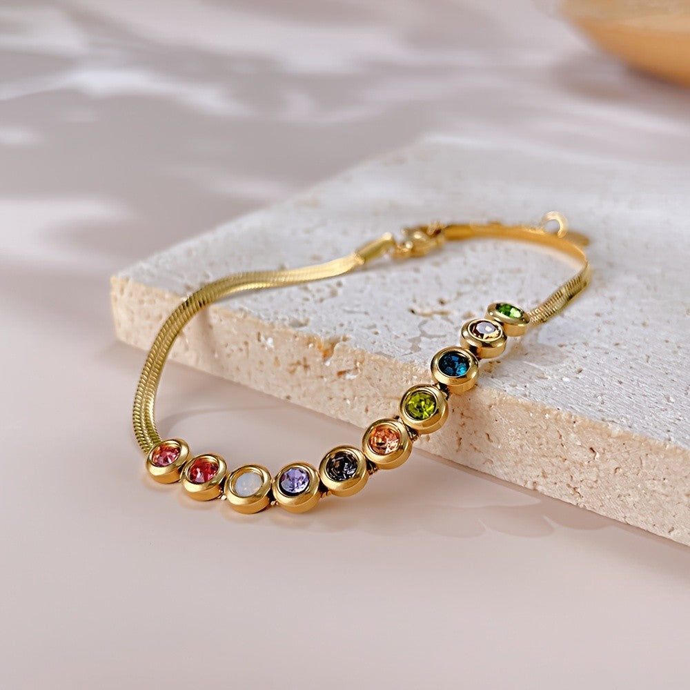 18k Classy Multi-Color CZ Bracelet