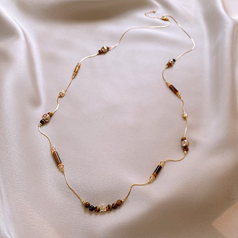 Elegant Vintage Glass Bead Layered Necklace
