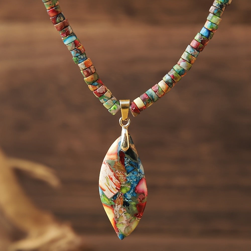 Boho Multicolor Stone Pendant Necklace