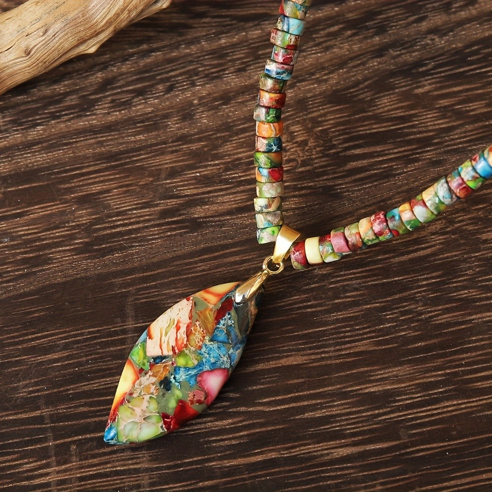 Boho Multicolor Stone Pendant Necklace