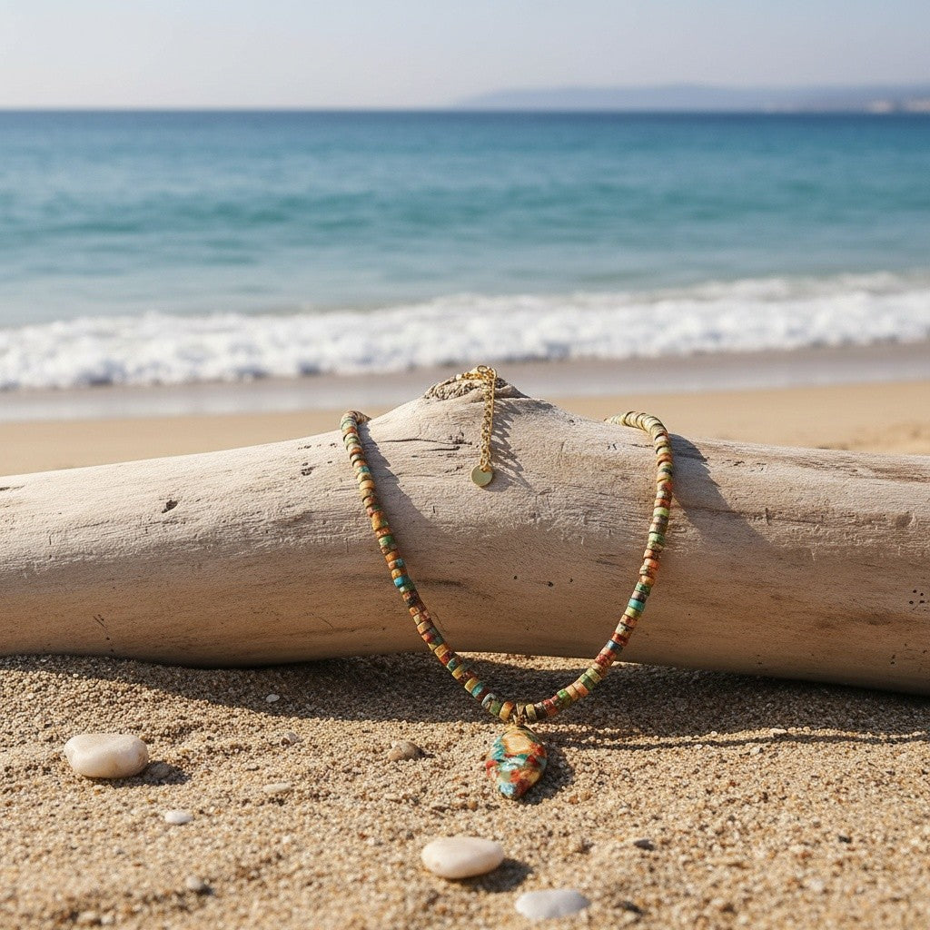 Boho Multicolor Stone Pendant Necklace