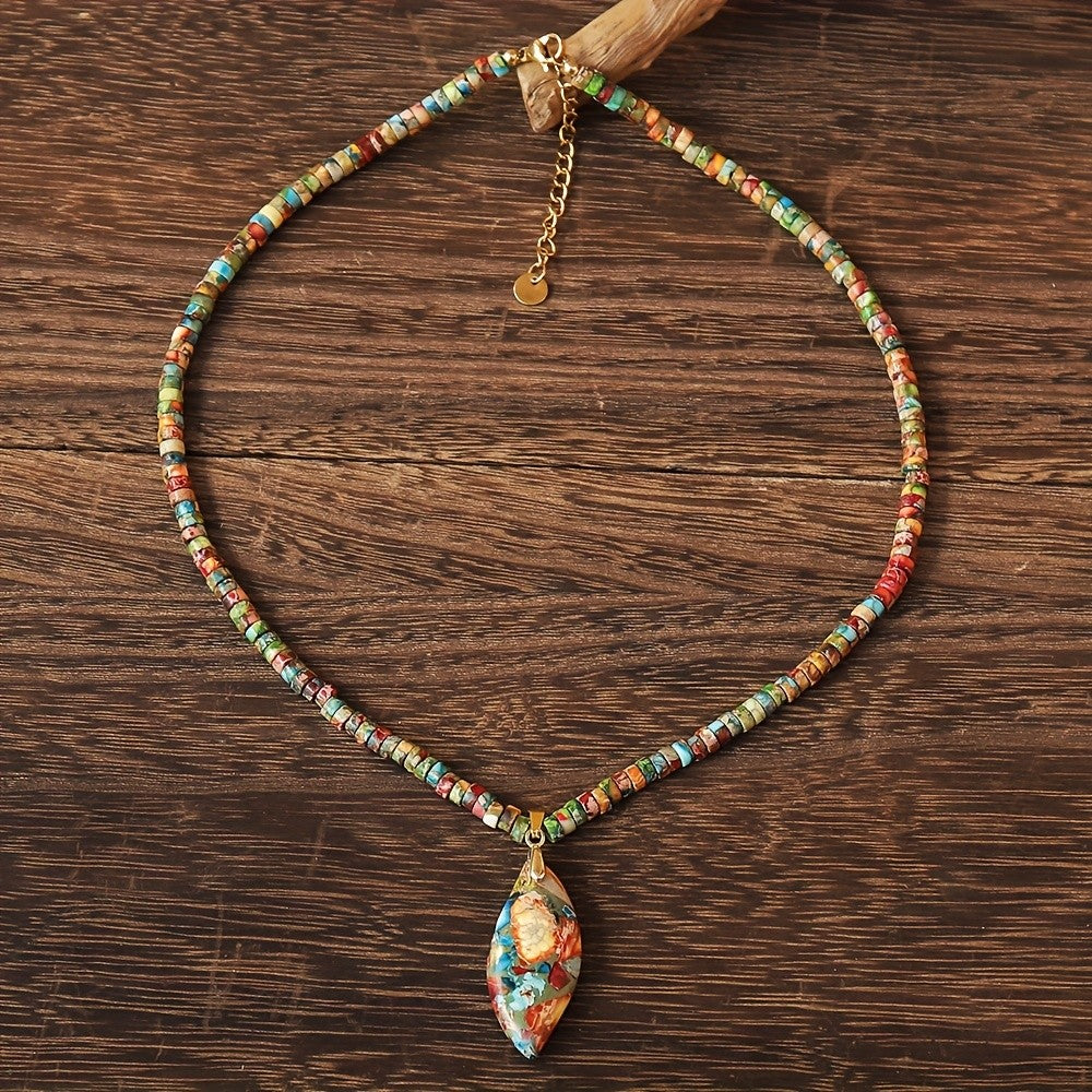 Boho Multicolor Stone Pendant Necklace