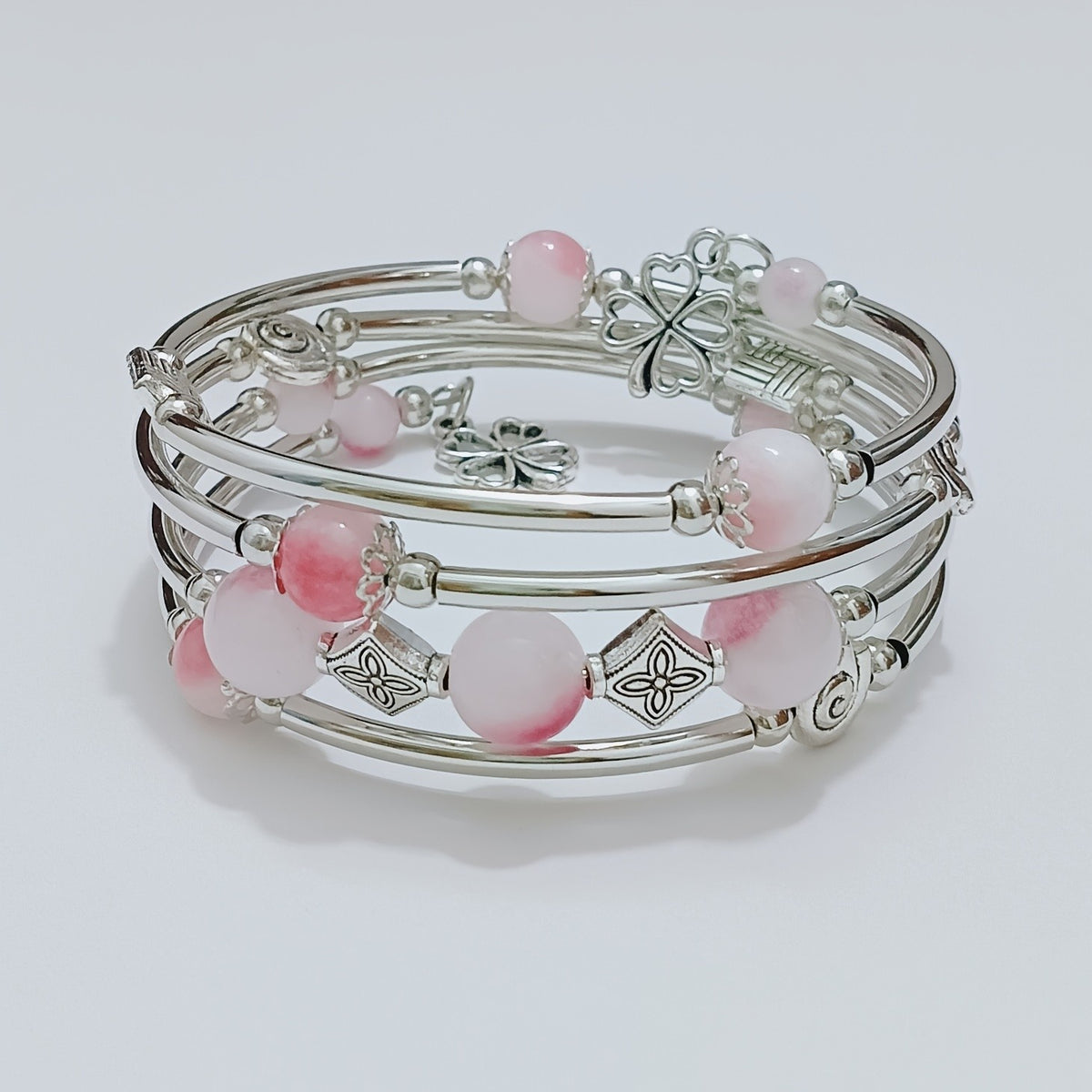 Boho Amethyst Clover Wrap Bracelet