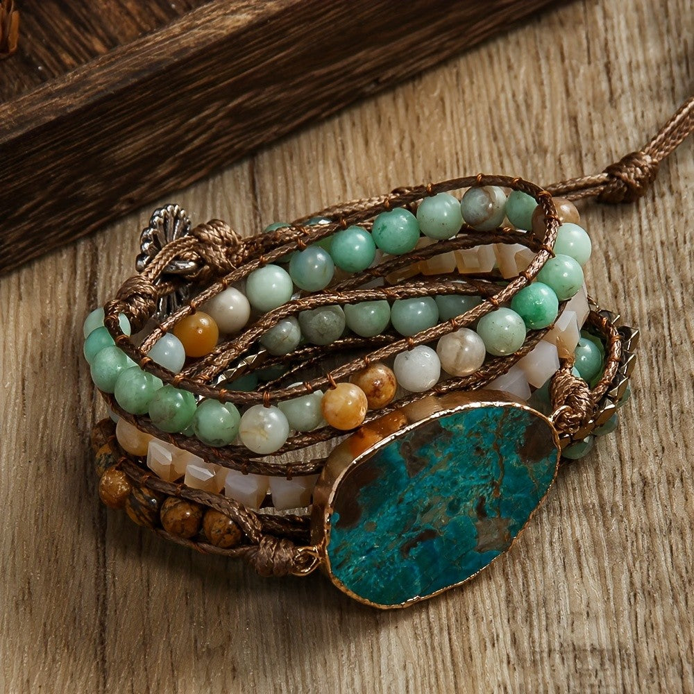 Boho Natural Stone Wrap Bracelet