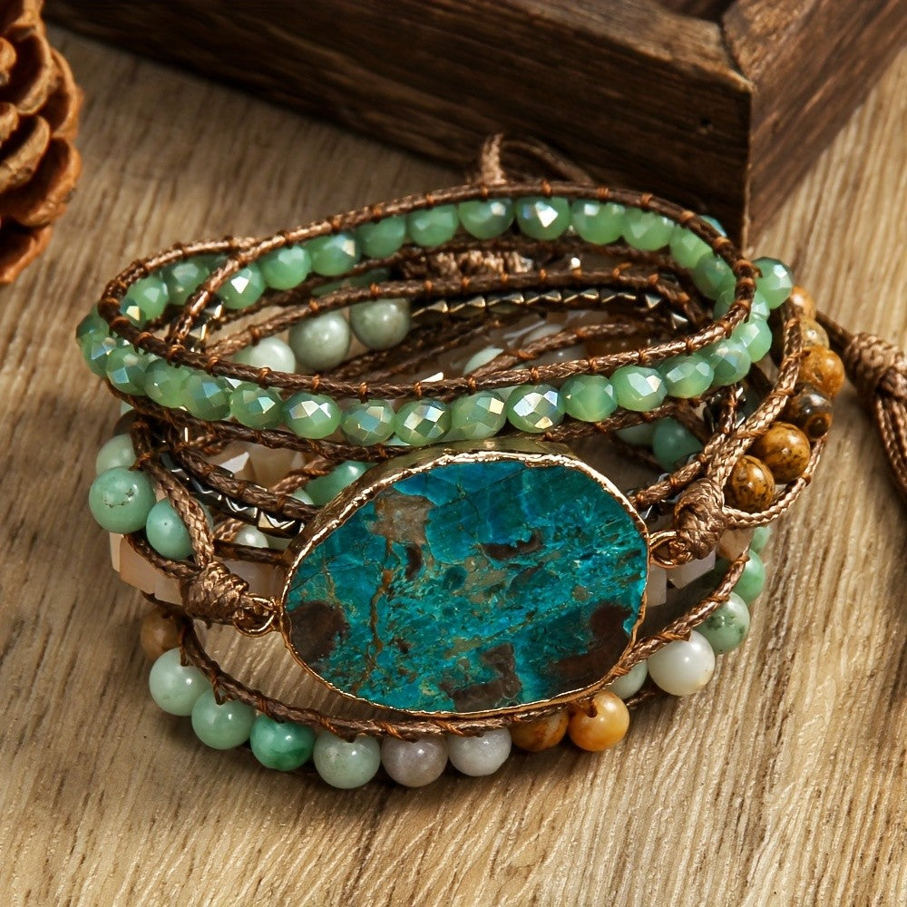 Boho Natural Stone Wrap Bracelet
