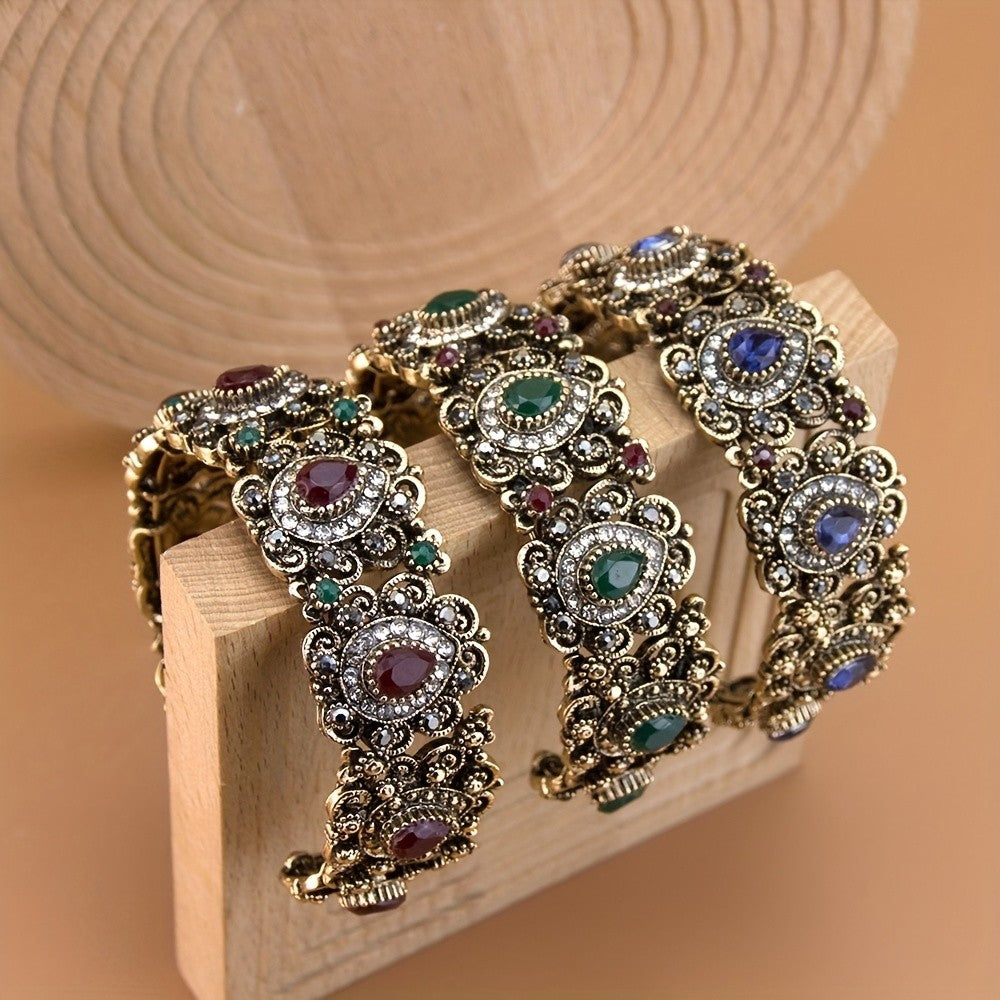 Vintage Boho Jeweled Cuff Bracelet