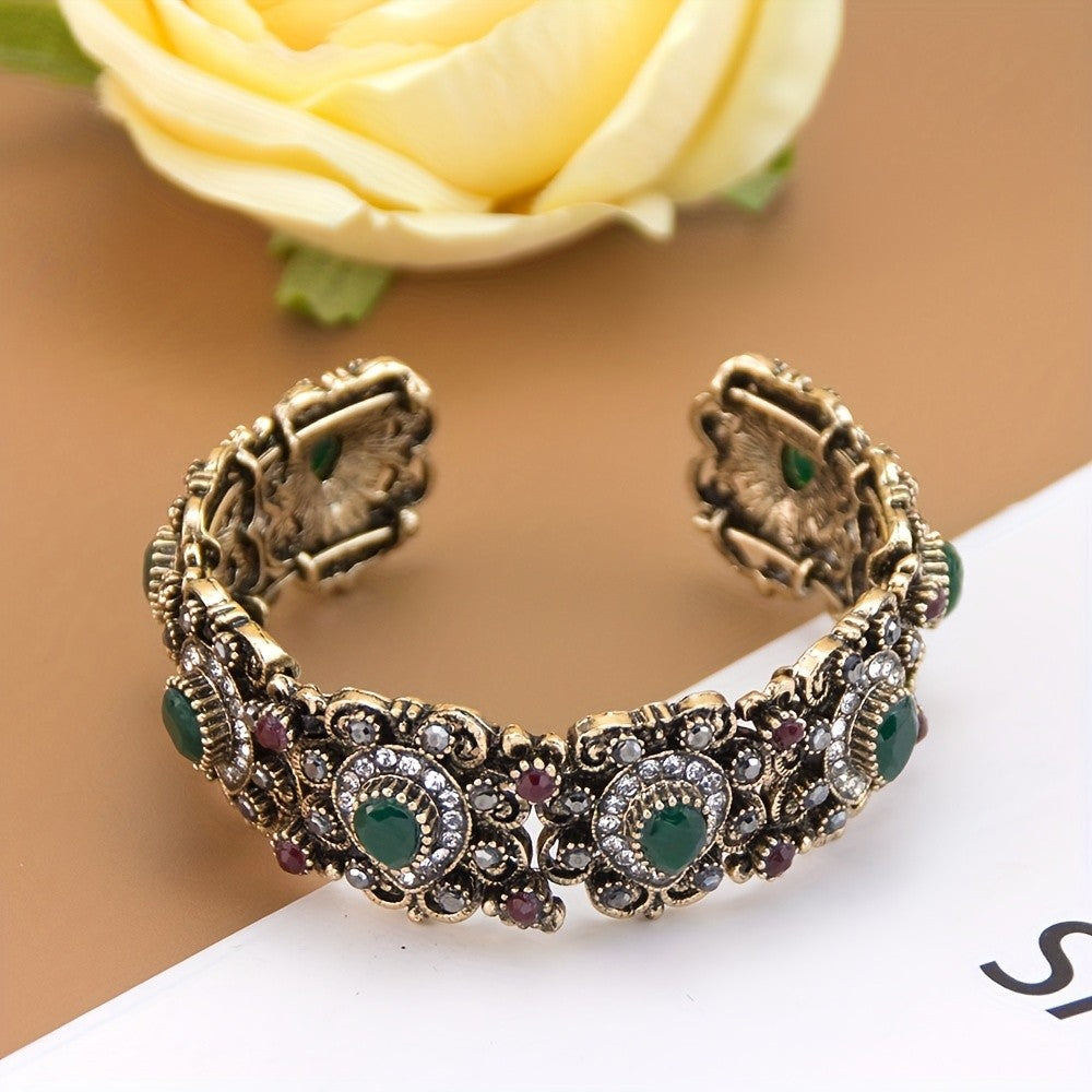 Vintage Boho Jeweled Cuff Bracelet