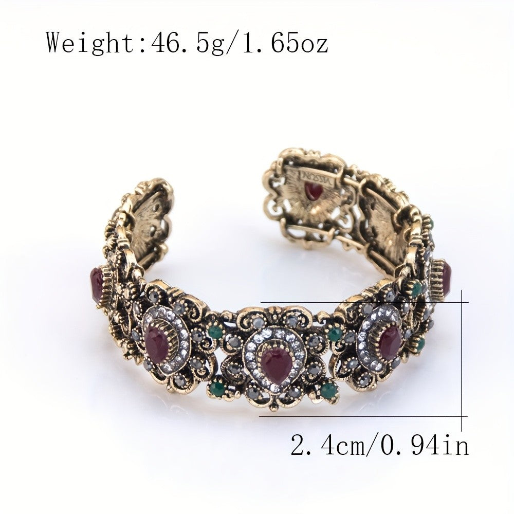Vintage Boho Jeweled Cuff Bracelet