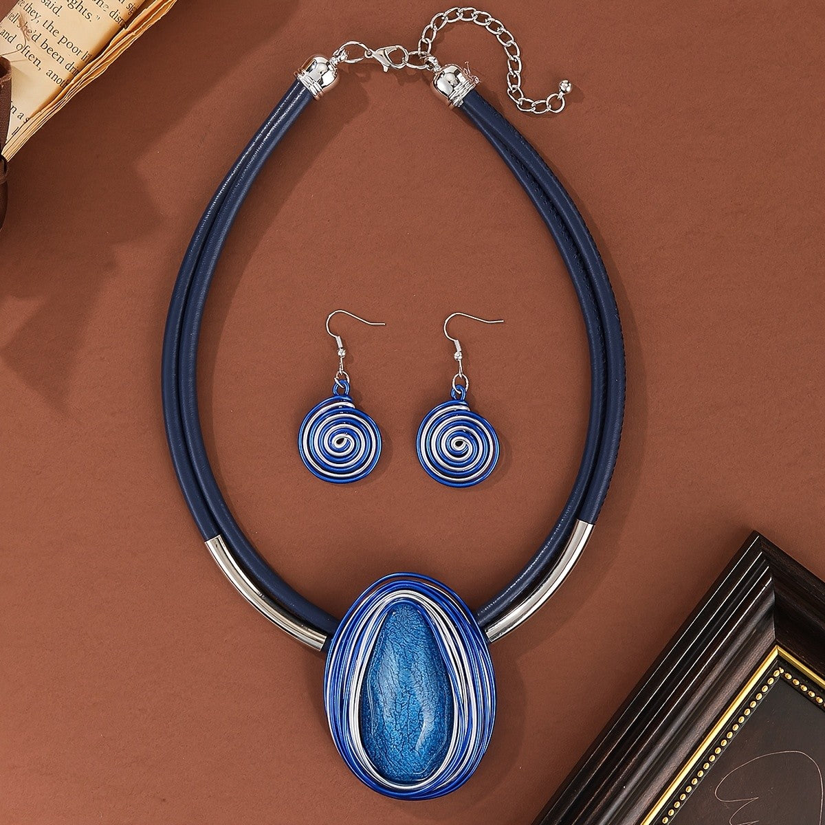 Boho Colorful Resin Egg Pendant Necklace