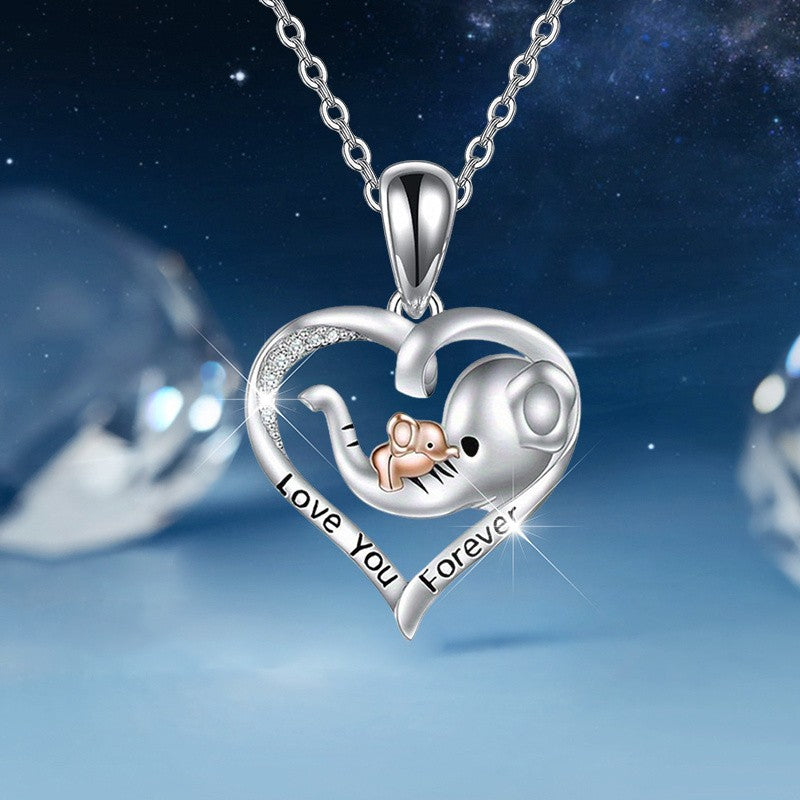 Dainty Elephant Heart Necklace