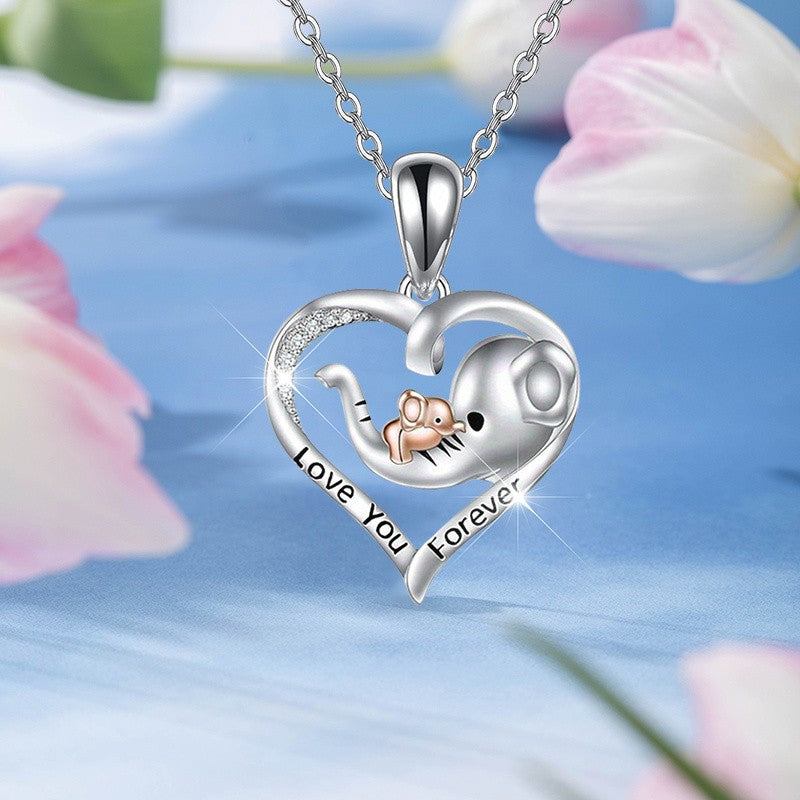 Dainty Elephant Heart Necklace