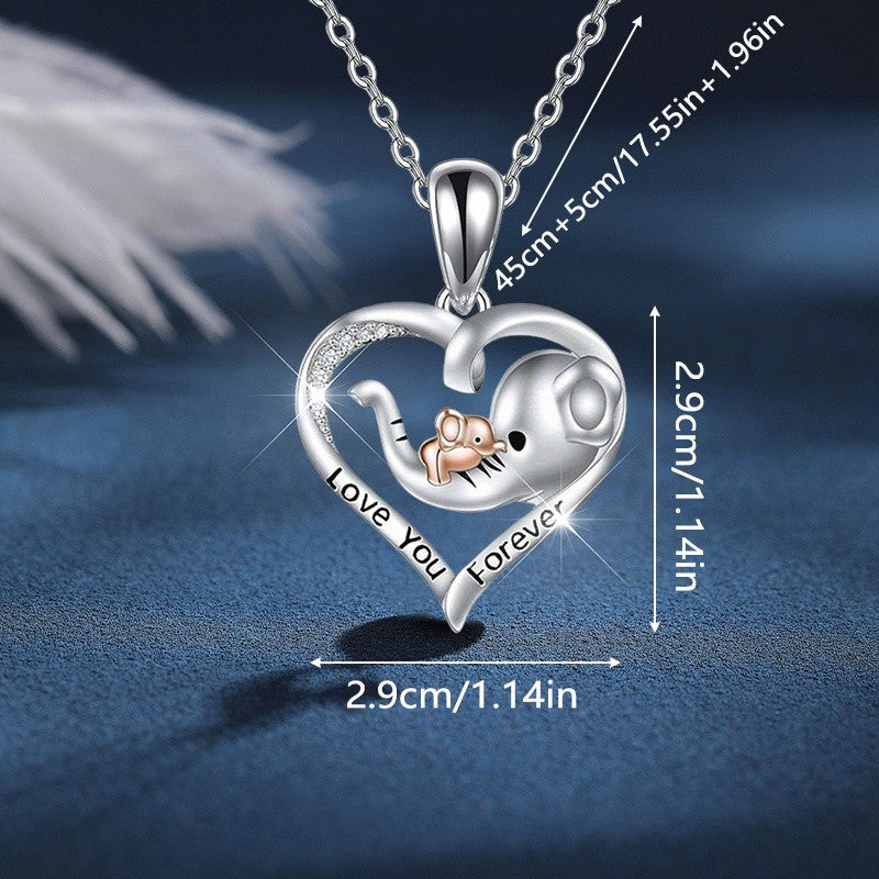 Dainty Elephant Heart Necklace