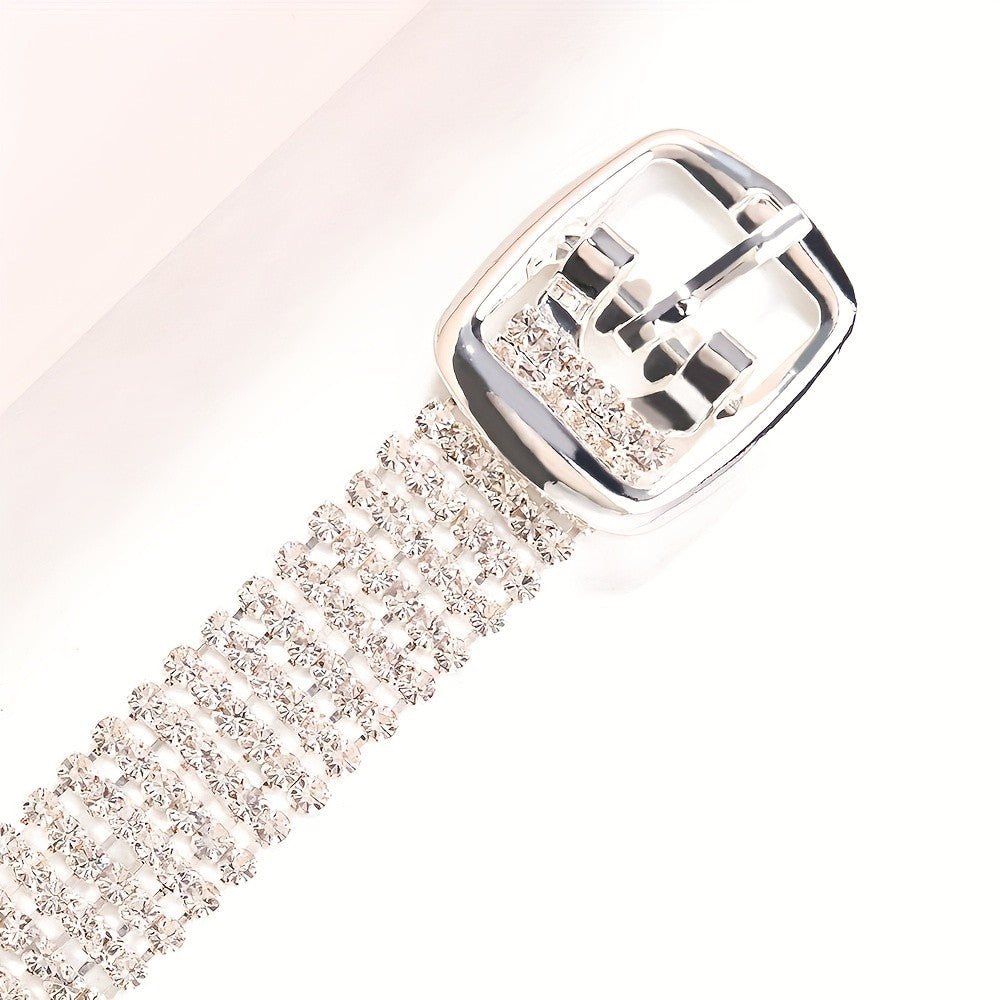 Elegant Rhinestone Belt Buckle Anklet