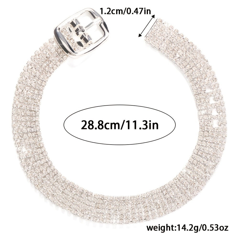 Elegant Rhinestone Belt Buckle Anklet