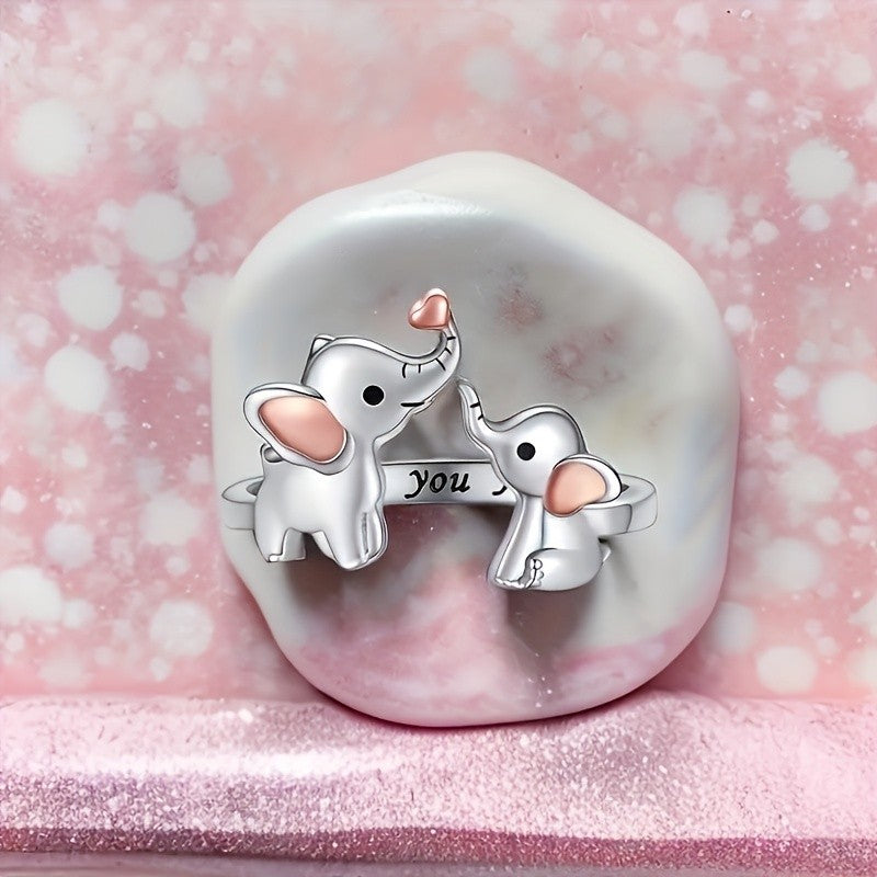 Romantic Elephant Heart Ring