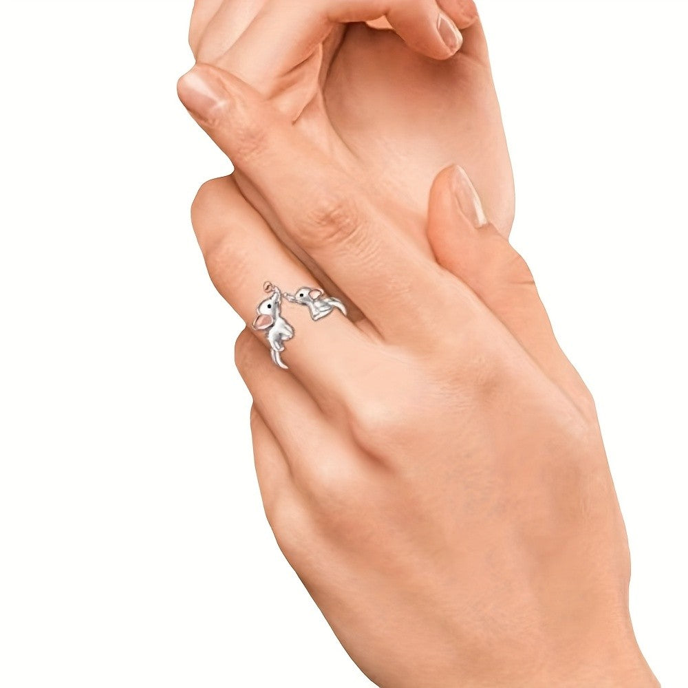 Romantic Elephant Heart Ring