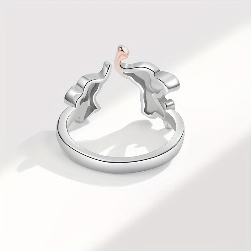 Romantic Elephant Heart Ring
