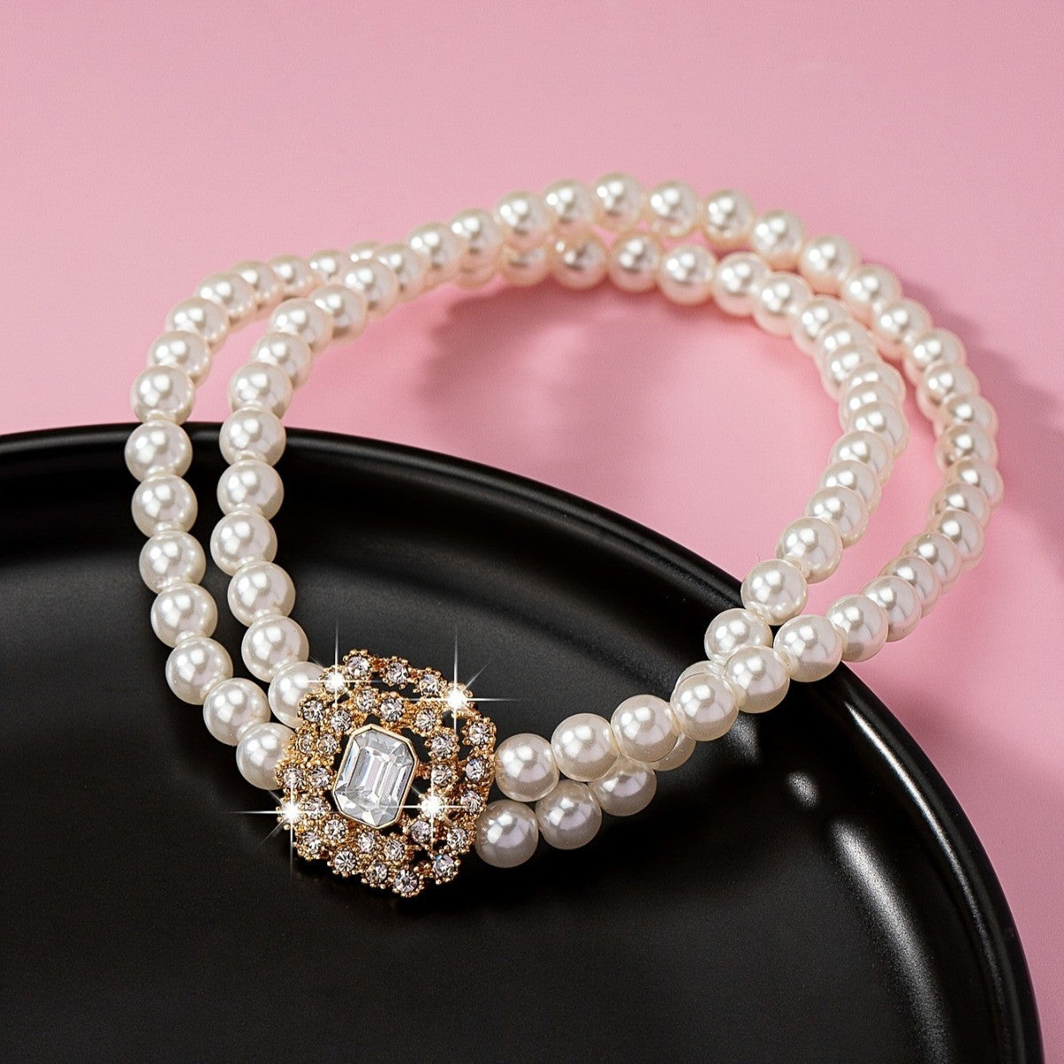 14k Elegant Double Strand Pearl Anklet