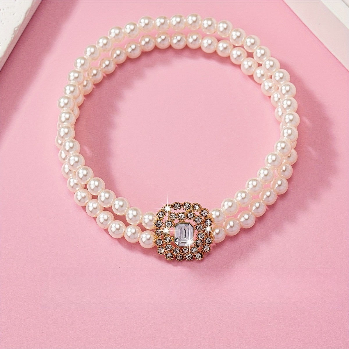 14k Elegant Double Strand Pearl Anklet