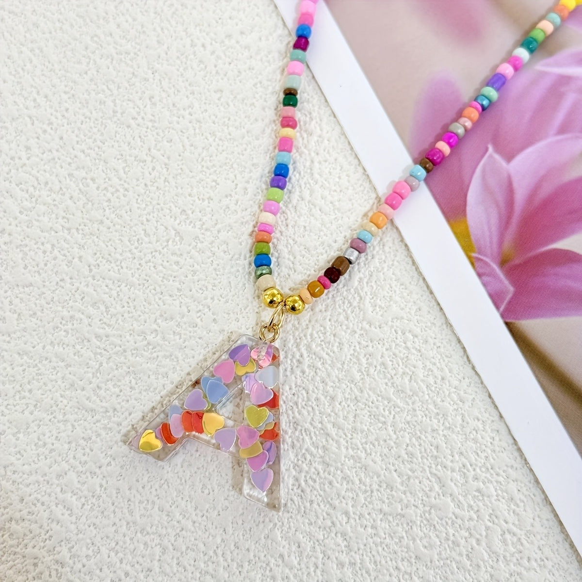 Cute Y2K Resin Letter Necklace