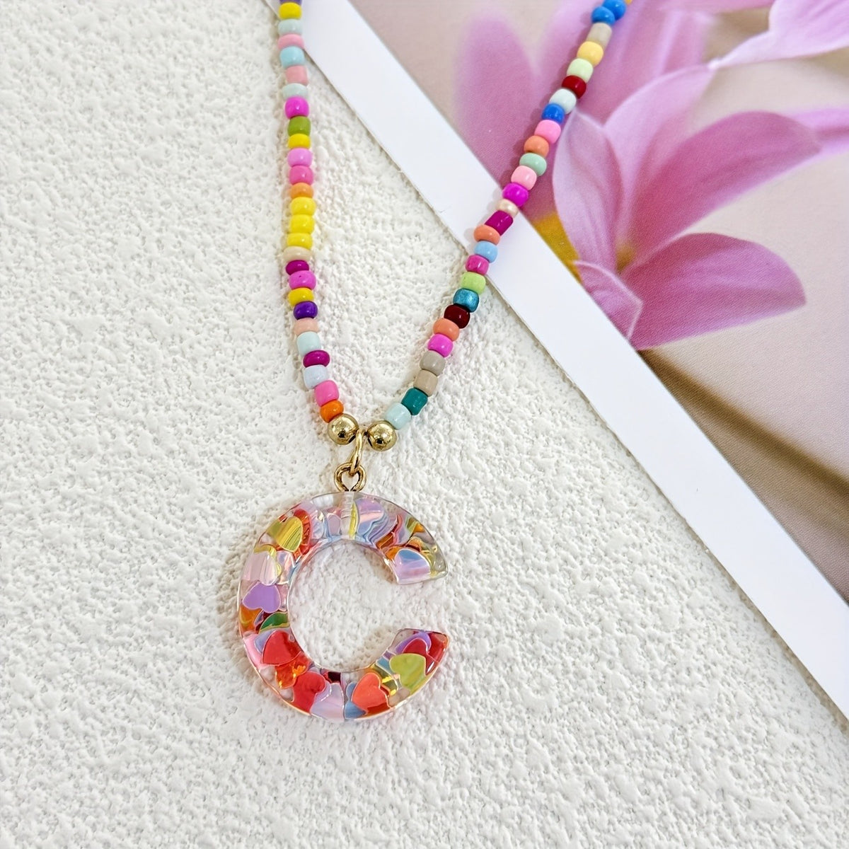Cute Y2K Resin Letter Necklace