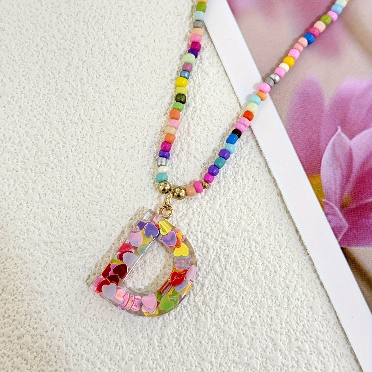 Cute Y2K Resin Letter Necklace