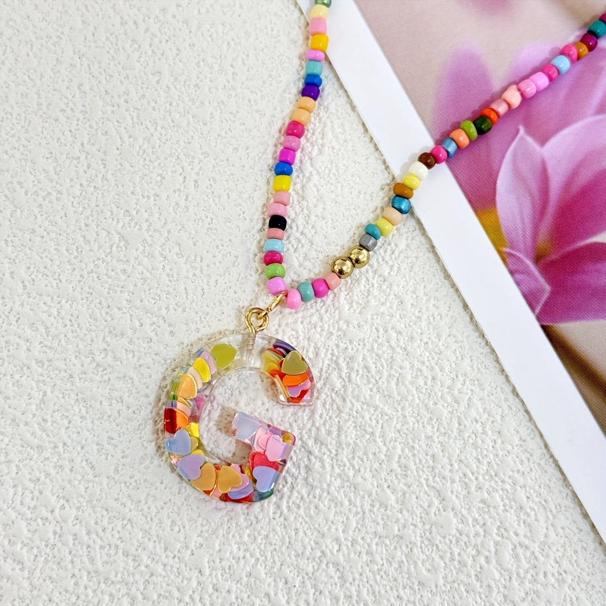 Cute Y2K Resin Letter Necklace