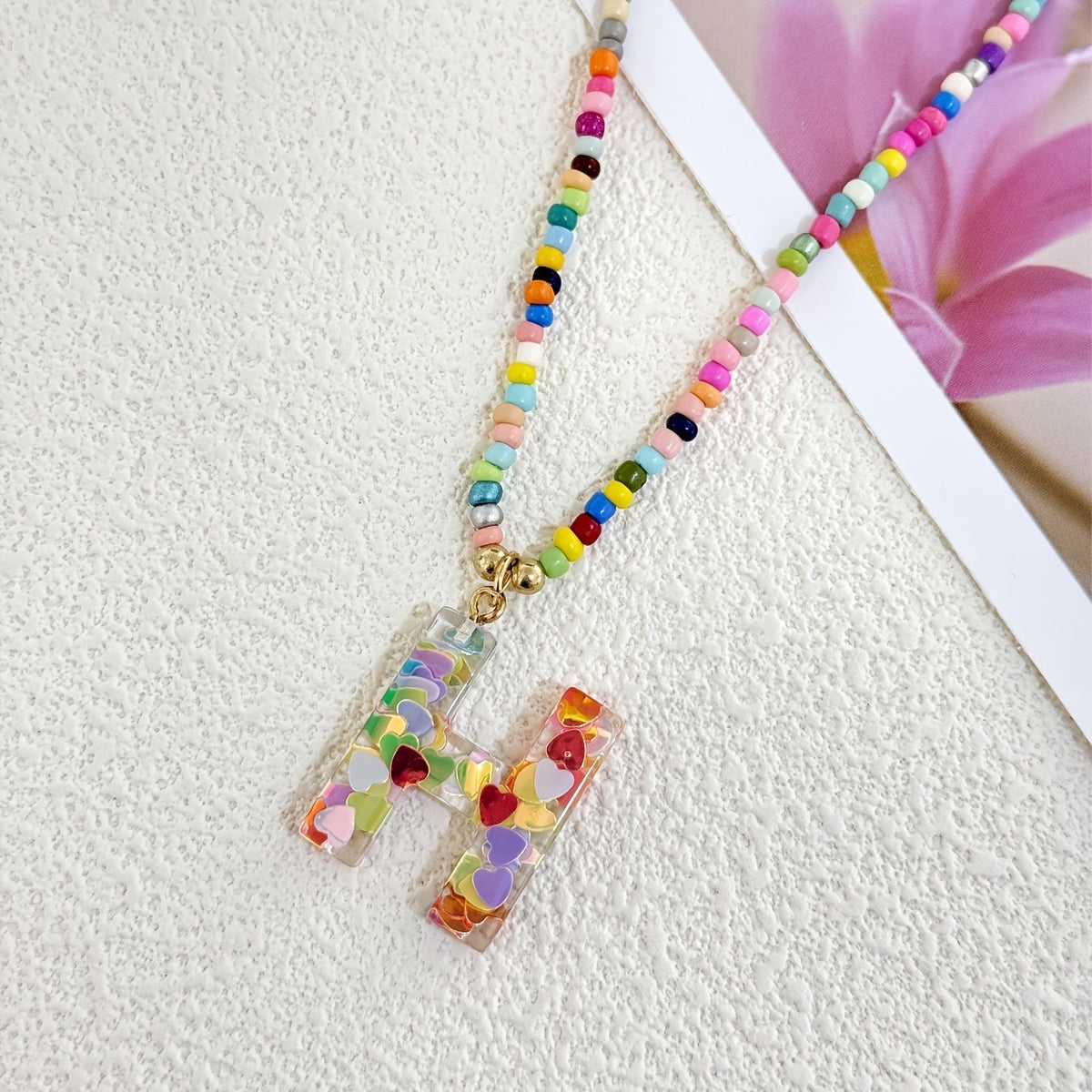 Cute Y2K Resin Letter Necklace