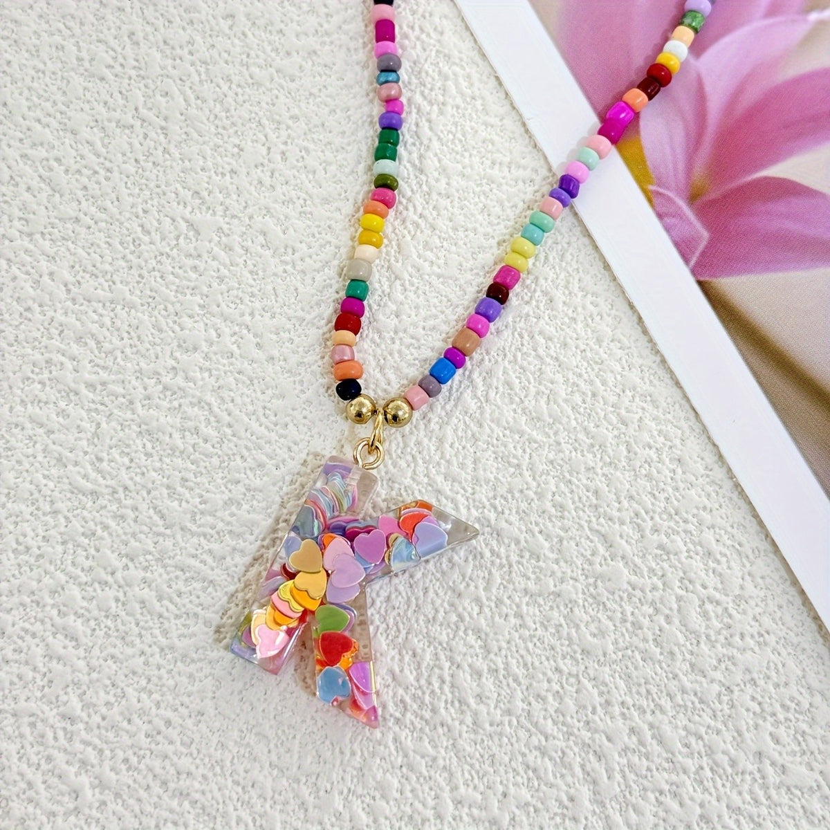 Cute Y2K Resin Letter Necklace