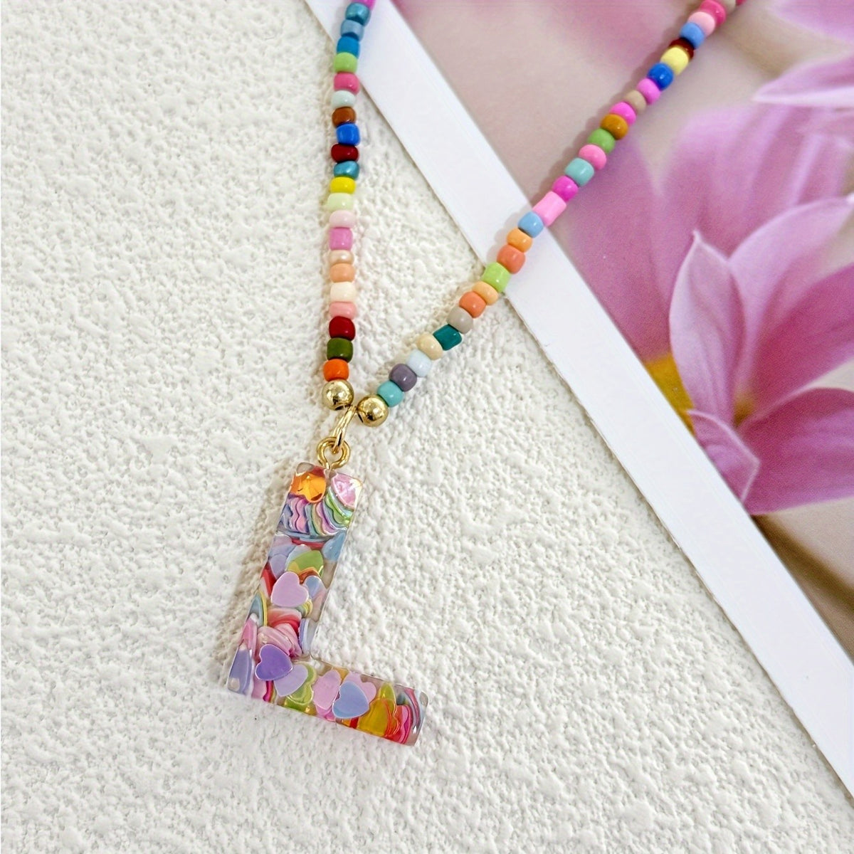 Cute Y2K Resin Letter Necklace