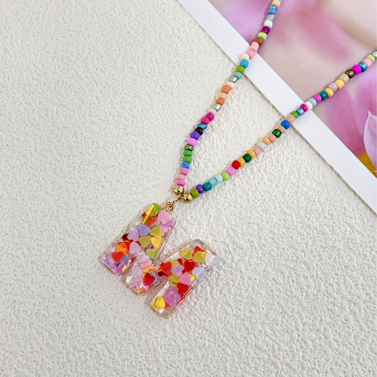 Cute Y2K Resin Letter Necklace