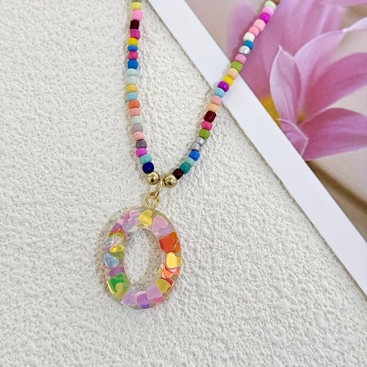 Cute Y2K Resin Letter Necklace