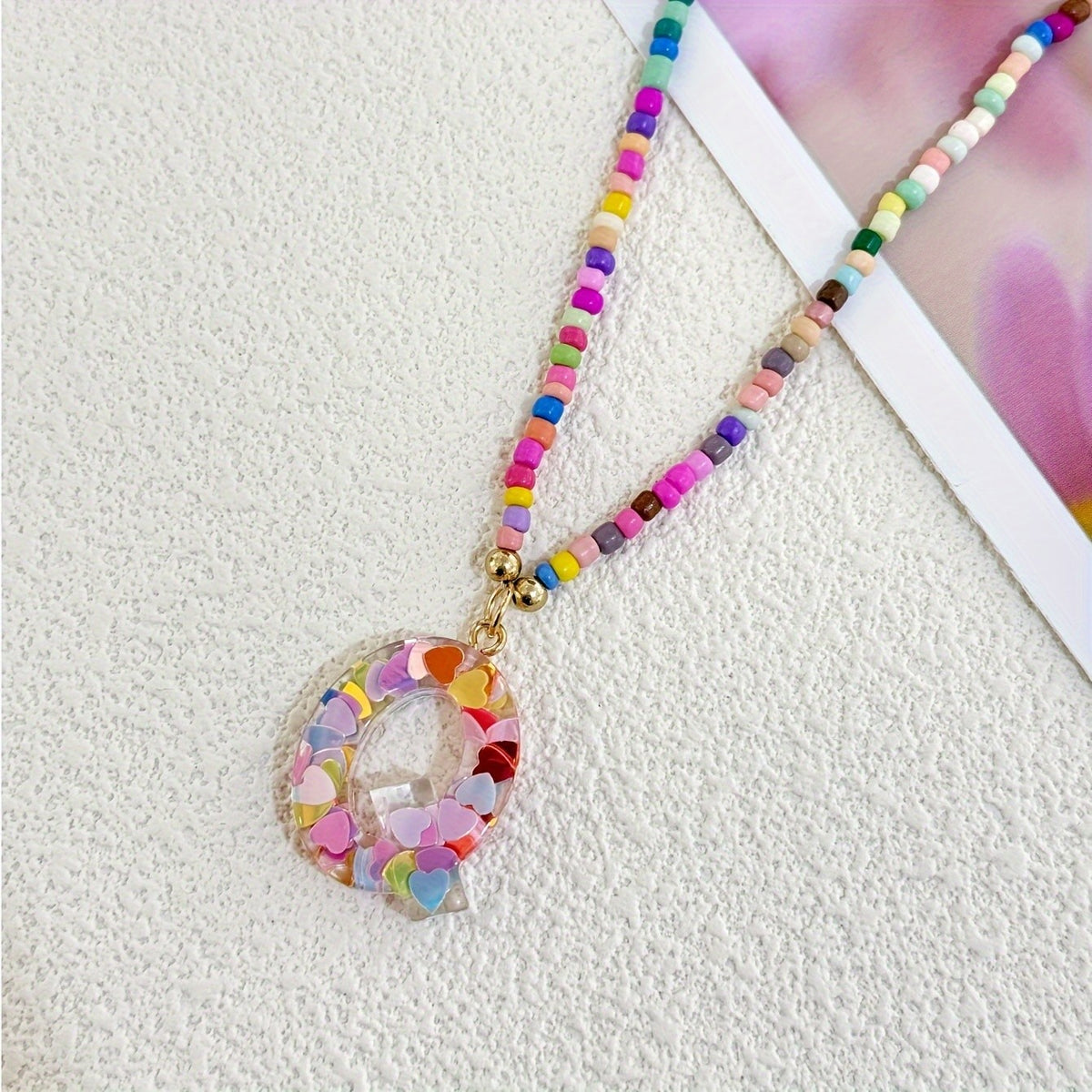 Cute Y2K Resin Letter Necklace