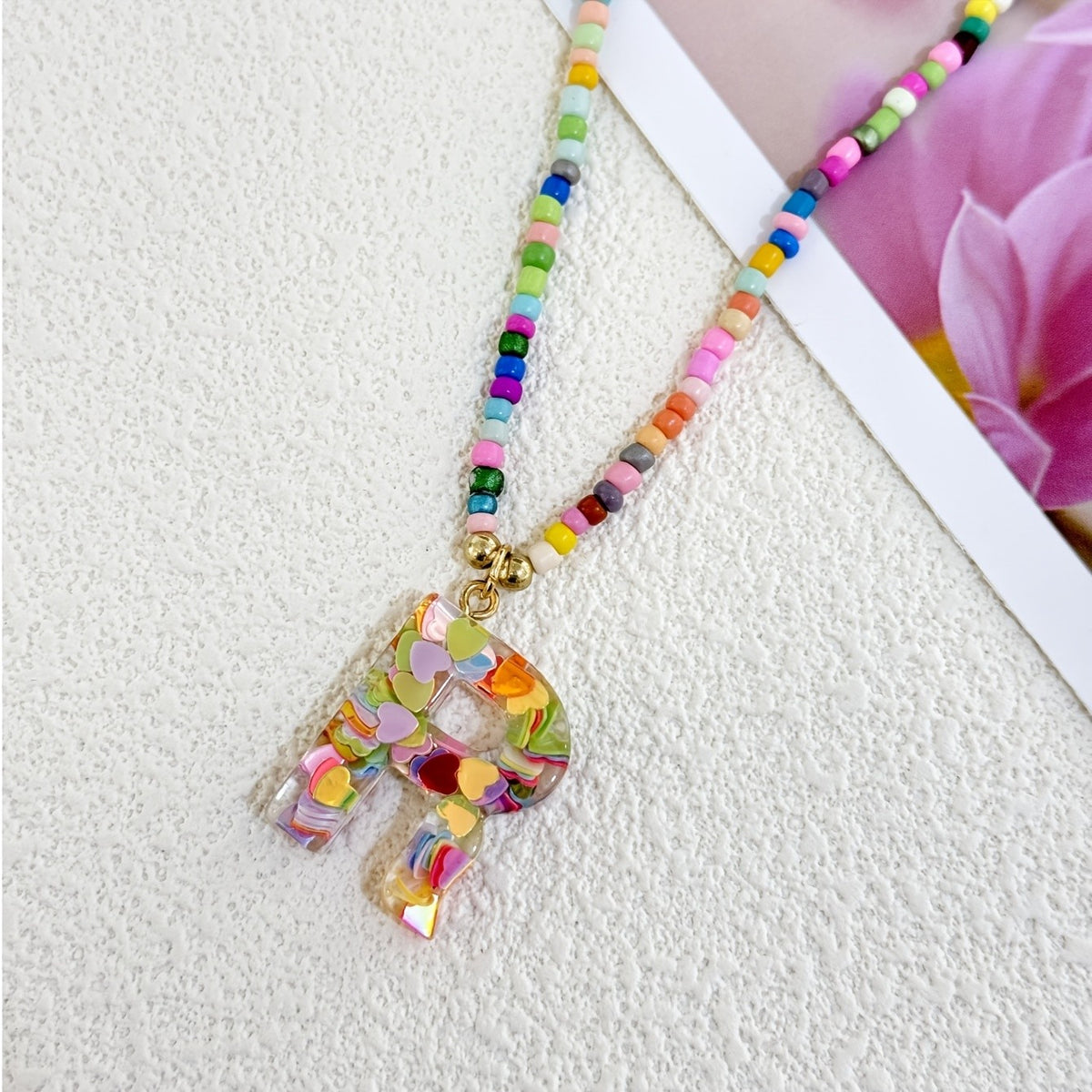 Cute Y2K Resin Letter Necklace