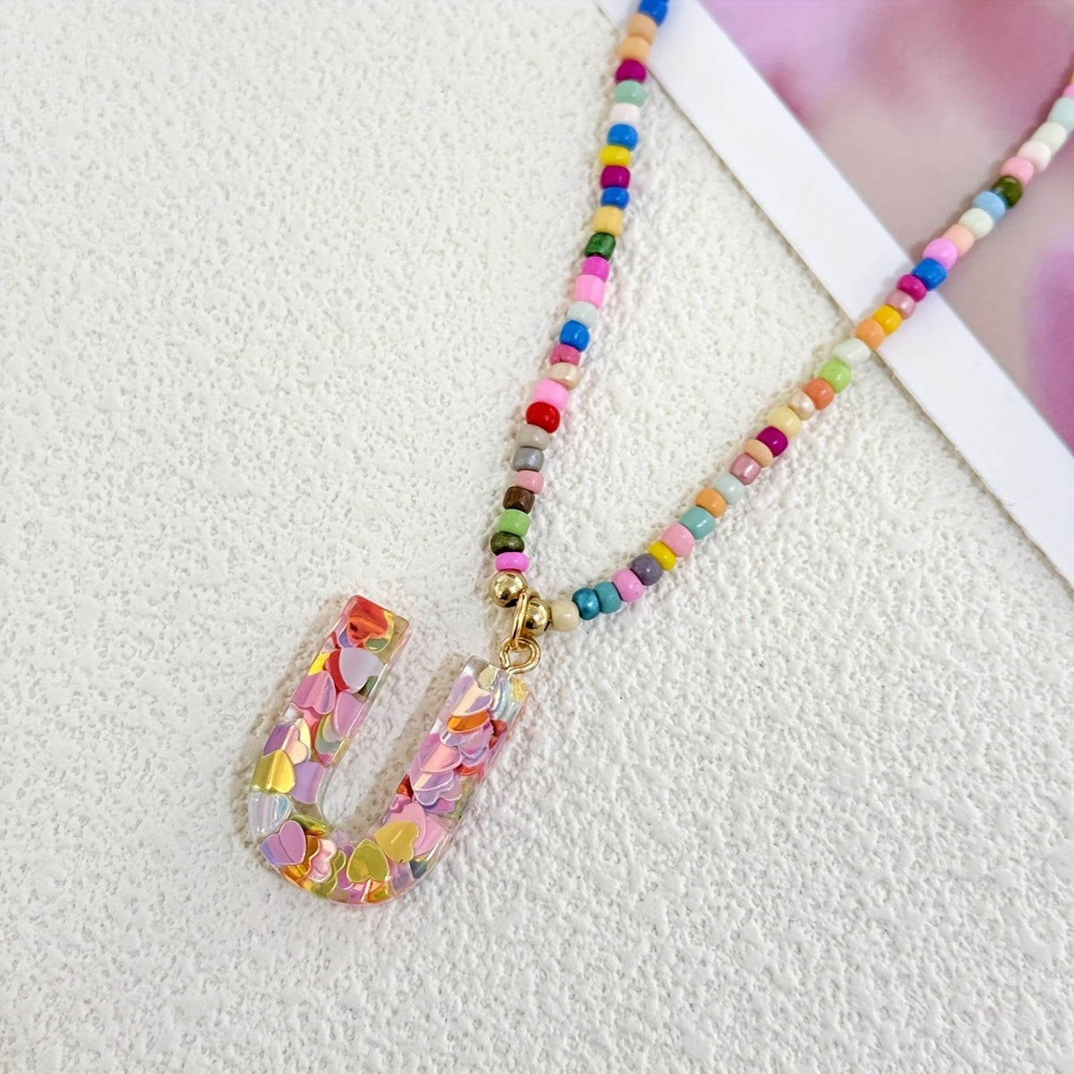 Cute Y2K Resin Letter Necklace
