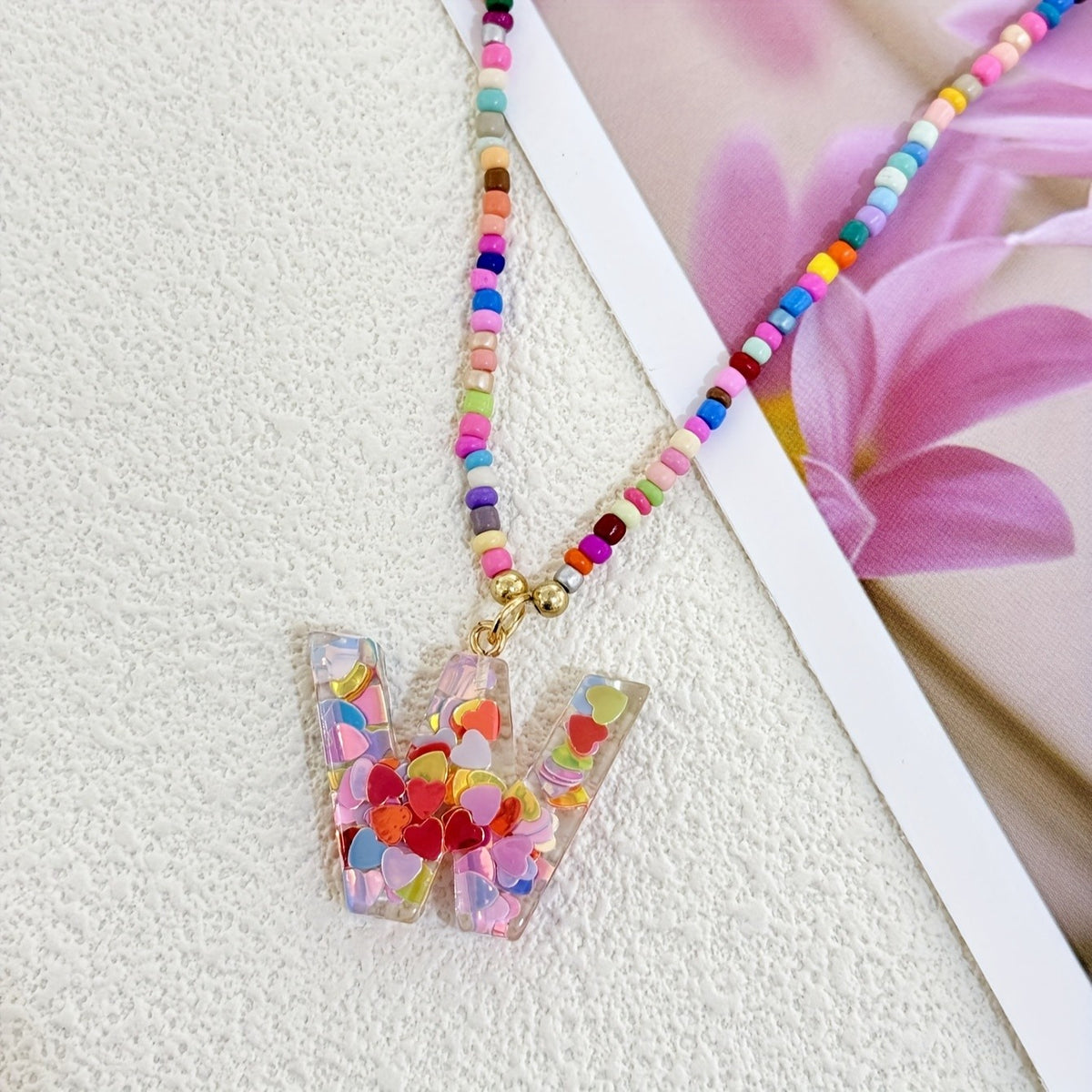 Cute Y2K Resin Letter Necklace