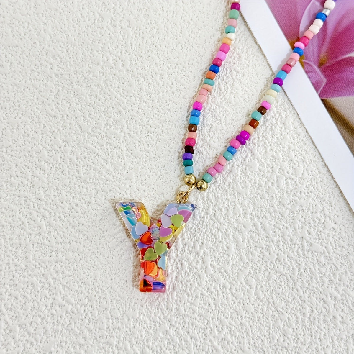 Cute Y2K Resin Letter Necklace