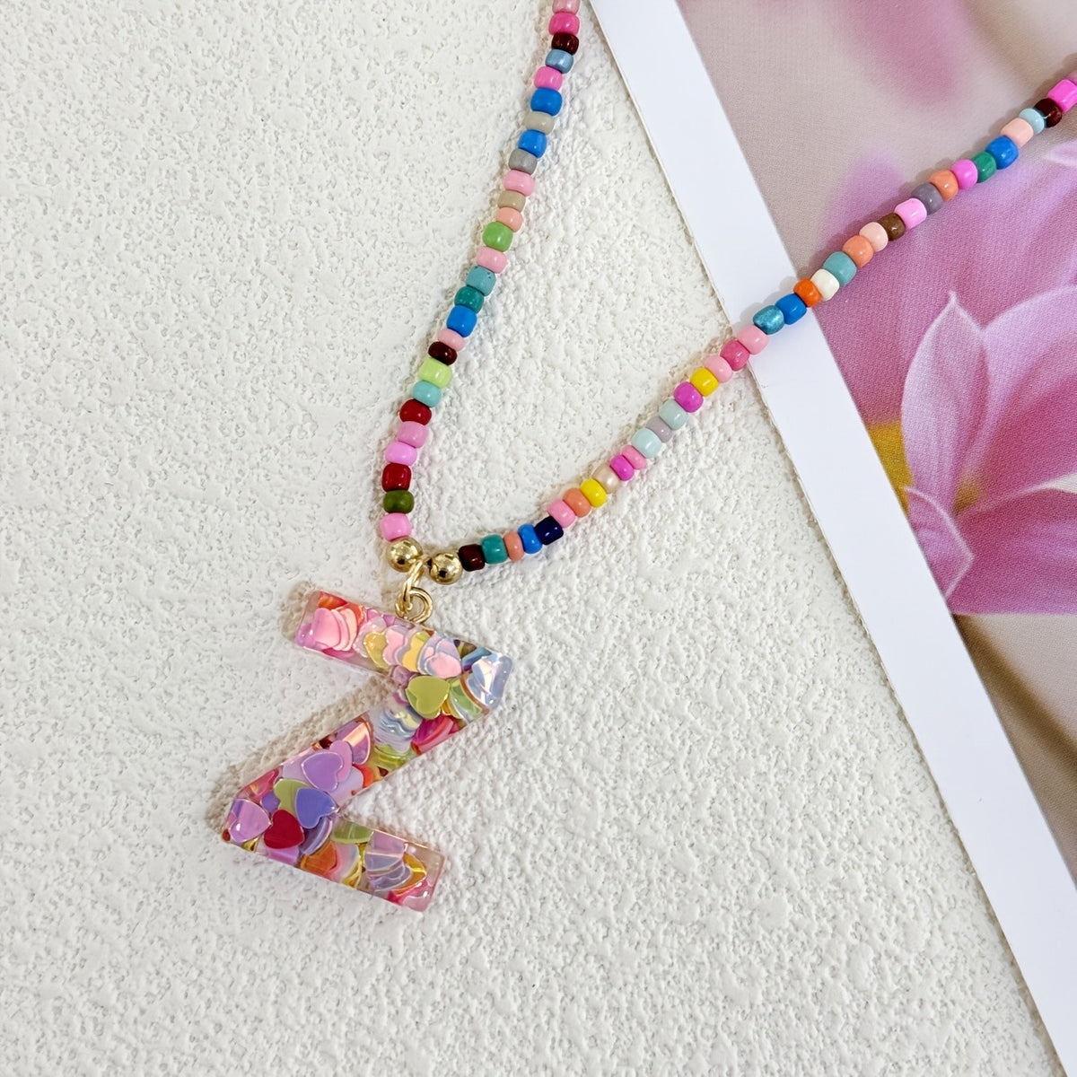 Cute Y2K Resin Letter Necklace