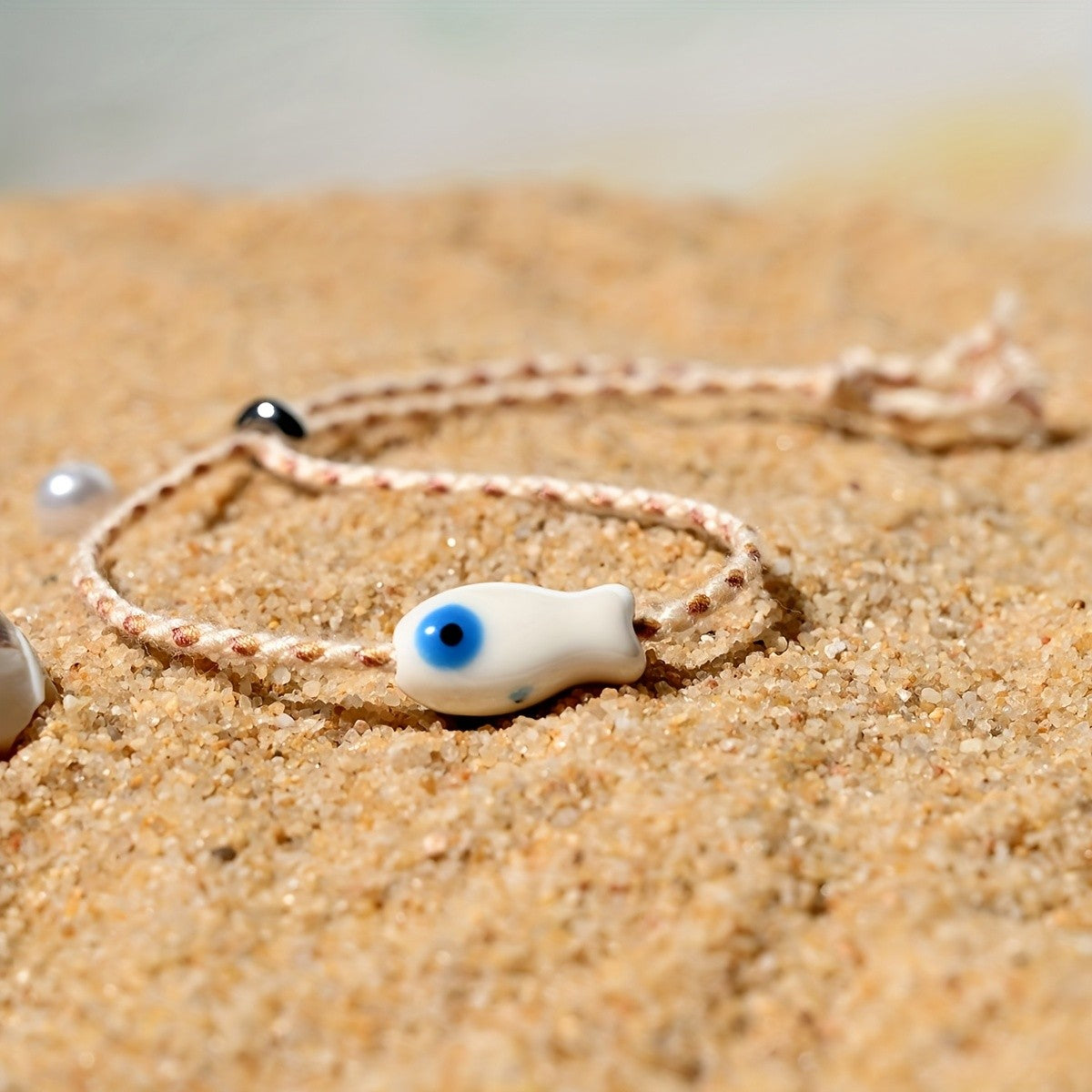 Boho Multicolor Ceramic Fish Anklet