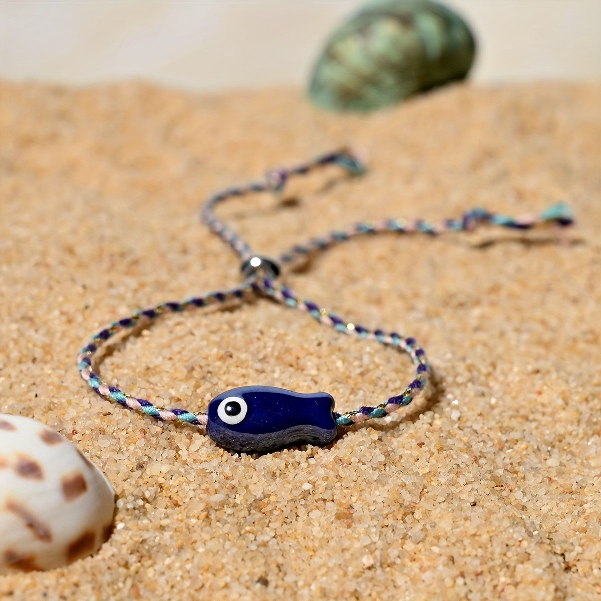 Boho Multicolor Ceramic Fish Anklet